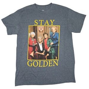 The Golden Girls Stay Golden Graphic Tee Shirt Medium M Gray Heather ABC Cast